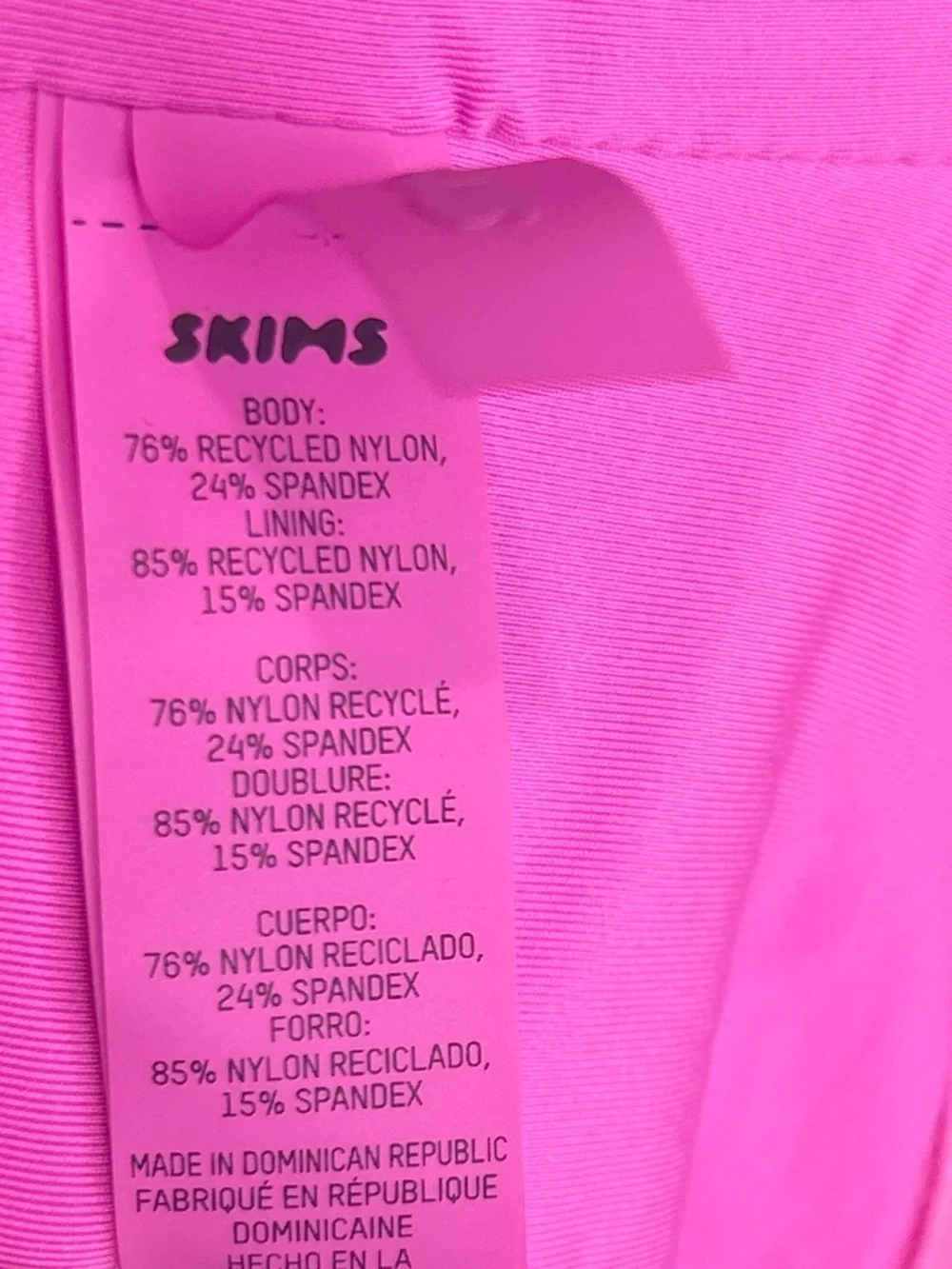 SKIMS Neon Pink Bandeau Swim Top Size XL Barbiecore Bikini Top Strapless Halter